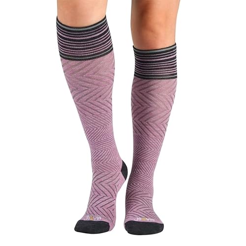 ja vie 76% Merino Wool Graduated Compression Socks for Women & Men (15-20mmHg) - color: Pink, size: Small