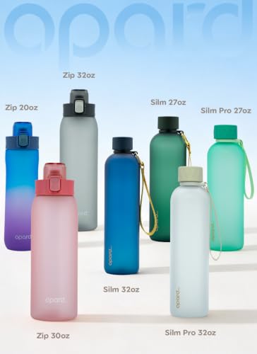 Opard Zip 32oz Plastic Water Bottle Dishwasher Safe, Leakproof Flip-Top Lid, BPA Free Tritan, Wide Mouth Reusable Sports Water Bottle for Gym Hiking Commuting Outdoor Travel and School - color: Charcoal Black, style: 32 Ounces