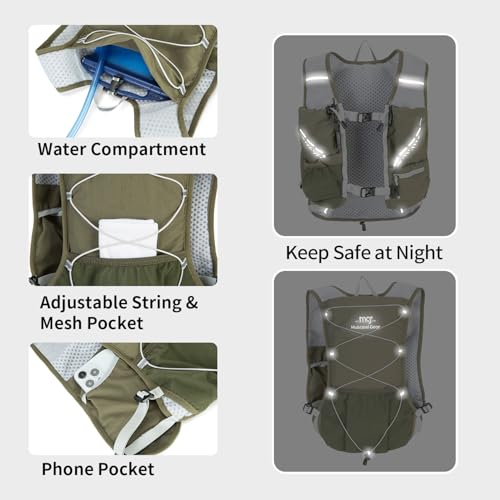 Lightweight Running Vest for Women and Men Hydration Backpack Pack with 1.5L Water Bladder Bag Running Gear Accessories for Hiking Trail Cycling Marathon