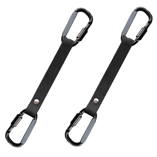 Fence Hooks for Baseball Bag, Softball, Camping, Multifunctional Carabiner Hanging Backpack, Water Bottle (Black) (2)