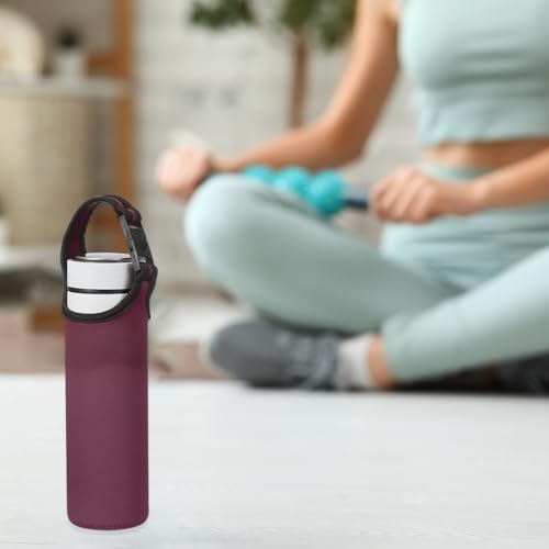 uxcell 2pcs Neoprene Water Bottle Sleeve, 15.5-20oz Insulated Water Glass Bottle Carrier Bag Collapsible Drink Bottle Sleeve Cover Holder with 2 Straps, Wine Red - color: Wine Red