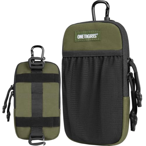 ONETIGRIS Backpack Strap Pouch, MOLLE Phone Holster for Backpack & Belt - color: Green