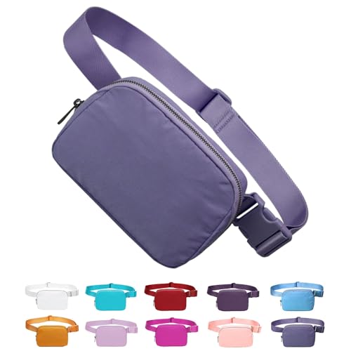 Tapp Collections Unisex Mini Crossbody Belt Bag with Adjustable Strap Small Waist Pouch for Workout Running Traveling Hiking - Iris Purple - color: Iris Purple