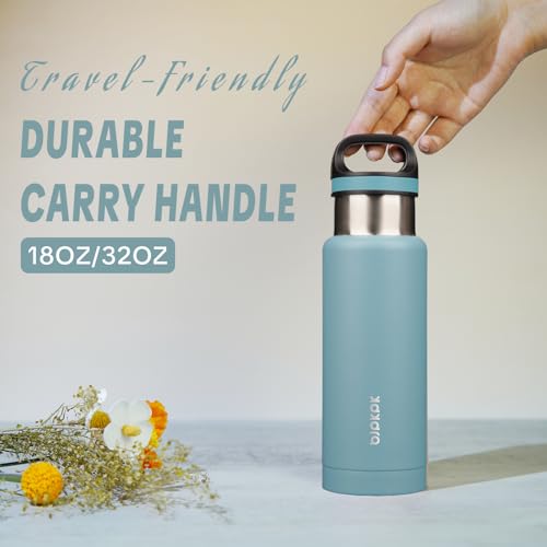 BJPKPK 18oz Insulated Water Bottle Stainless Steel Water Bottle with Handle - color: Light Blue, size: 18 Ounces