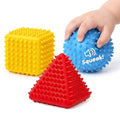 Baby Sensory Balls 6-12 Months, 3PCS Soft Spiky Teething Toys - color: Primary Geometric Soft-spike Balls