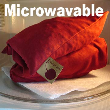 Triple Square Red Denim Cherry Pit-Stone Pillow, Microwavable Hot/Cold Compress, Sustainable Heating Pad, Moist Heat, Muscle Joint Pain Relief, Gift - color: Red Denim, Natural-dyed