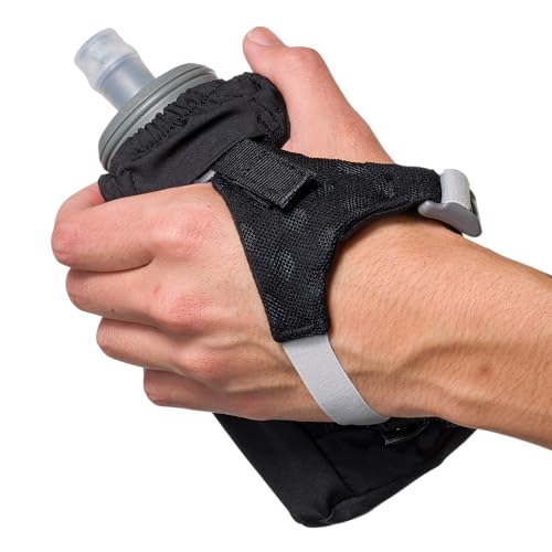 Nathan - Pinnacle 18oz Soft Flask Black/Reflective Silver OSFM - color: Black, style: 18oz