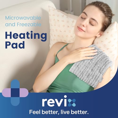 REVIX Microwavable Heating Pad, 8 x 14 Moist Heat Pad, Warm Compress - size: 8 x 14", style: Gray