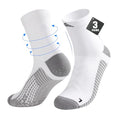 Mens Compression Running Socks: 15-20 mmHg Arch Support Non-Slip - color: A-white White White, size: 13-16