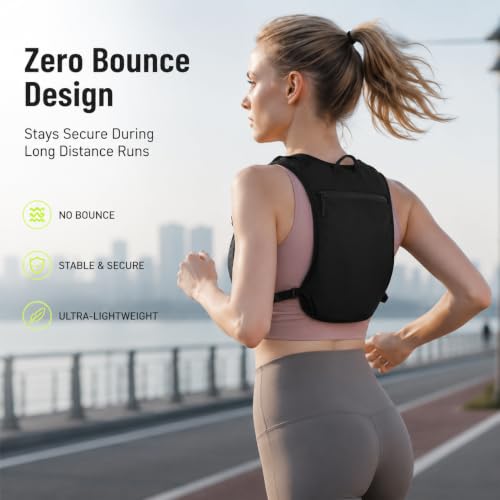 Simptech Running Vest Belt Bag - Lightweight Reflective Chest Pack Backpack, Adjustable Straps, Quick-Access Phone Holder, Running Gear for Men Women Hiking Cycling