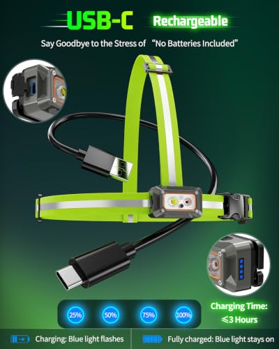 Running Lights For Runners,Sensor Mode Headlamp 2in1 Reflective Vest Light