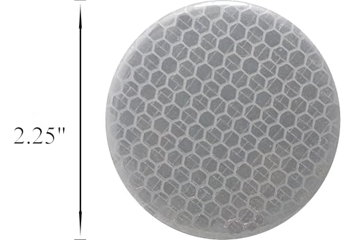 High Visibility Reflective Buttons, Silver, 2.25", Pack of 10 Pins
