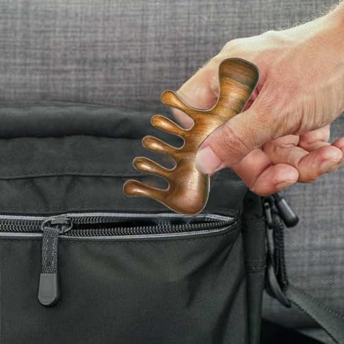 OULIGET Wood Gua Sha Massage Tools Set,Scraping Scalp Massage Comb,Natural Wooden Gua Sha Tool,Scraping Tool. (Handle Wooden Comb) - style: Handle Wooden Comb