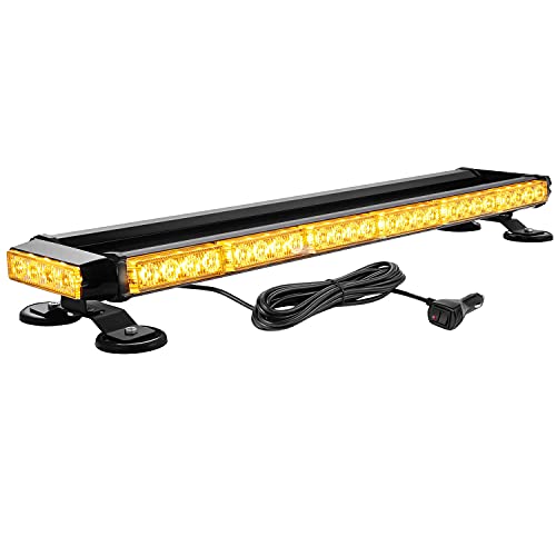 WOWTOU Rooftop Magnetic 56 LED Amber Flashing Strobe Light Bar for Trucks - color: Amber