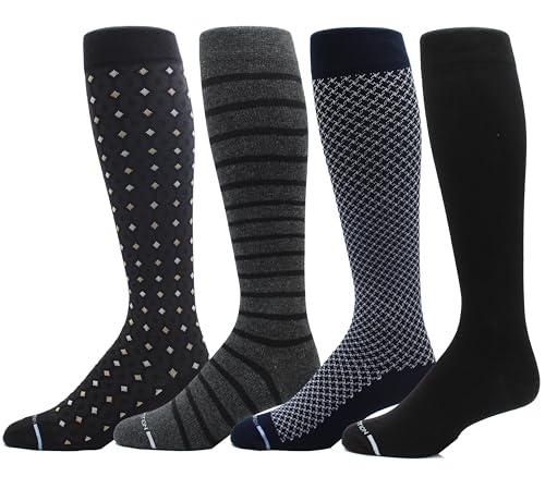 Dr. Motion 4 Pairs Compression Socks for Men, Knee High - color: Mcomp-sl2