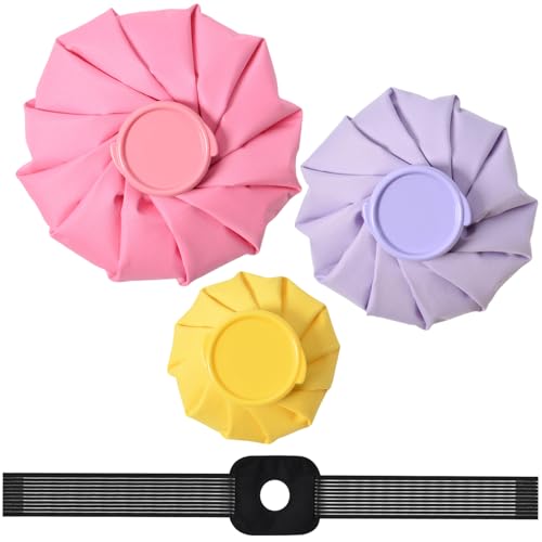 Ice Packs for Injuries Reusable, 3 Sizes, Purple, Yellow, Pink - color: Pink/Yellow/Purple