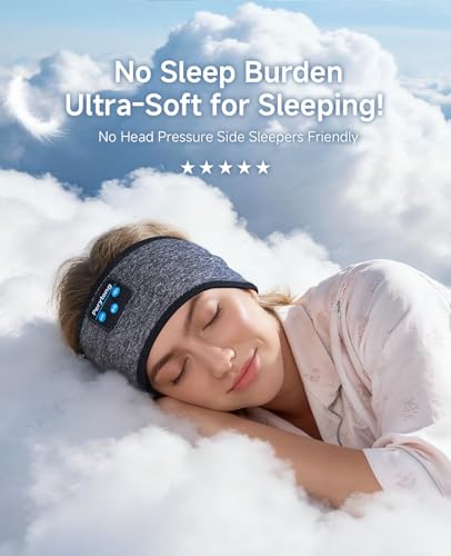Perytong Sleep Headphones Bluetooth 5.4 Headband, Sports Wireless Earphones Sweat Resistant Earbuds Sleeping Headphone with Ultra-Thin HD Stereo Speaker for Workout Running Cool Gadgets Unique Gifts - color: HB DarkGrey