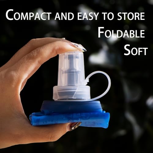 WRELS Soft Flasks Running Water Flask Folding Soft Water Bottles Small for Outdoor Sports Hiking Hydration Pack 5oz/8oz/17oz(SKY BLUE,5oz) - color: Green, style: 150ml/5oz