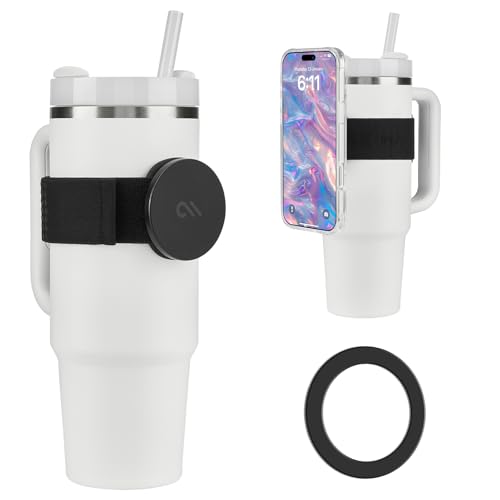 Case-Mate Magnetic Phone Holder Strap for Water Bottles & Tumblers - Black