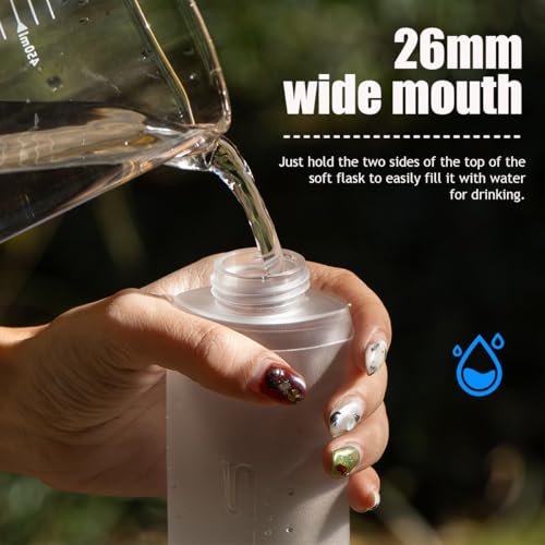 WRELS TPU Collapsible Soft Flask,Lightweight PBA Free Folding Running Water Bottles,Leakproof Durable Hydration Flask for Outdoors (250ml/8.45oz-Dark Blue) - color: 250ml/8.45oz-Dark Blue