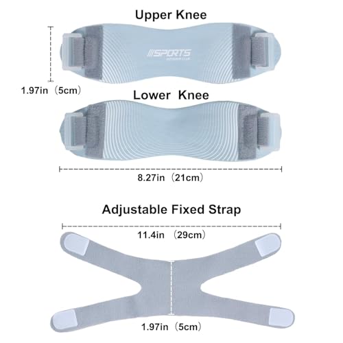 Knee Brace for Men and Women Patellar Tendon Support Strap Adjustable Patella Band Patella Stabilizer Knee Straps for Running - color: Blue