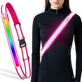 LED Reflective Belt Sash, High Visibility 5 Color 3 Light Mode Rechargeable LED Waistband Reflective Running Gear, Light Up Waist Belt Safety Gear for Running Walking Cycling at Night - color: Pink