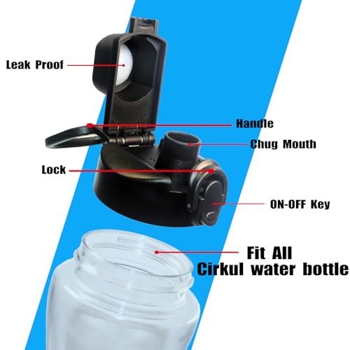 Lid for Cirkul Water Bottle - Auto Flip Lid for Hydro Flask Wide Mouth 12-64oz, Replacement Compatible with Cirkul, Hydroflask, Simple Modern, Iron Flask & Others, Nozzle with Button Lock (1) - color: 1