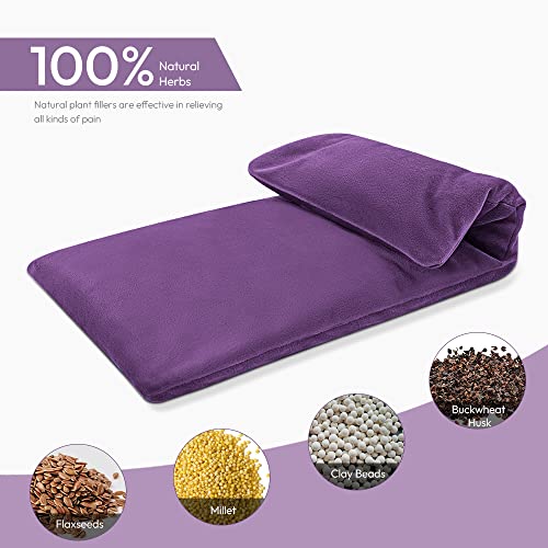 Microwavable Heating Pad with Washable Cover, 8 x 18 Microwave Heating Pad for Neck and Shoulders, Moist Heat Bean Bag Warm Compress for Knee, Joints, Wrist, Abdomen (Dark Purple) - color: 8 X 18" Dark Purple - 1 Pack