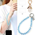 C.J.M.K Beaded Phone Wristband, Lanyard Chain - color: 02-blue