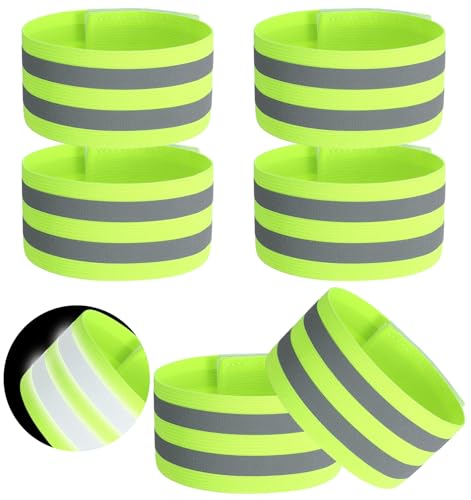 Reflective Bands, 6Pcs Reflective Arm Bands for Runners Adjustable Straps