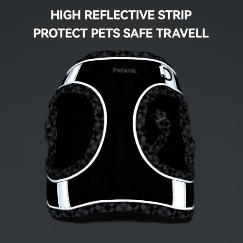 Petank Step in Dog Harness No Pull and Leash for Small Medium Dogs Cats. - color: Black, size: XXXS