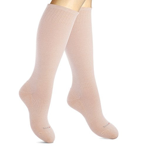 SocksLane Cotton Compression Socks, 15–20 mmHg Graduated Support, Knee-High Medical Compression (Nude S/M) - color: Nude, size: Small/Medium (1 Pair)