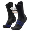 BRISIRA Coolmax Bamboo Viscose Compression Running Socks Crew Mid Calf - color: 2 Pairs Black Full Cushion, size: 6-9