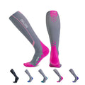 Thirty48 Elite Compression Socks Women & Men Graduated 20-30mmHg - color: [1 Pair] Pink/Grey, size: Small-Medium