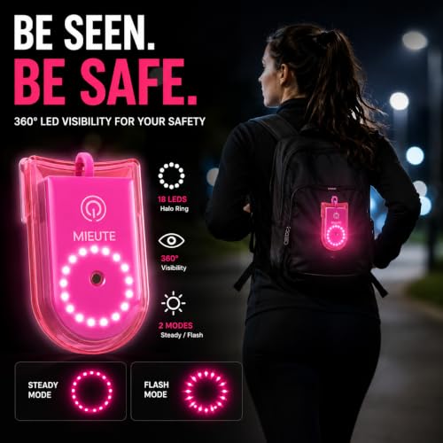 Clip-On Personal Safety Alarm 130dB for Women with LED Strobe - color: Hot Pink