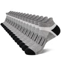 COOPLUS Mens Cushioned Ankle Running Socks Athletic Low Cut Moisture Wicking Cotton Short Sports Socks 7 Pairs - color: 7 Pairs Light Gray