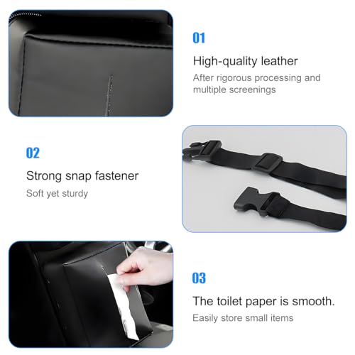 2 in 1 Car Seat Side Cup Holder, Multifunctional Vehicle Hanging Water Bottle Tissue Holder Bag with Adjustable Strap, Auto Interior Seat Side Organizer, Universal for SUV RV Truck