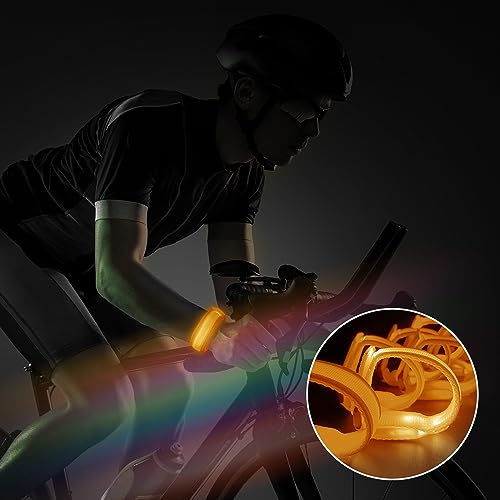 M.best 8pcs LED Light Up Bracelets Glow Flashing Wristbands Glow in The Dark Party Supplies for Wedding, Raves, Concert, Camping,Sporting Events, Party Yellow - color: 8pcs Yellow