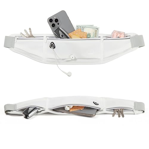 Running Belt Slim Fanny Pack Jogging Pouch Phone Holder Waist Pack - White - color: T White