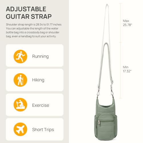 Telena Water Bottle Holder with Strap RFID Crossbody Bags for Women - color: Antique Green