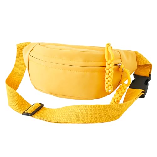 Fanny Pack for Kids, Adjustable Crossbody Waist Bag for Boys Girls, Yellow - color: Yellow