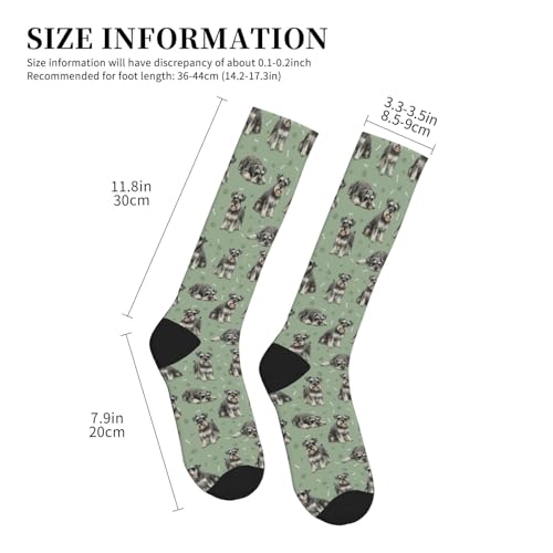 Cute Dog Compression Socks Women Men, Dog Lover Gift - color: Schnauzer2