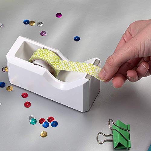 JAM PAPER Colorful Desk Tape Dispensers - White - Sold Individually - color: White, size: Pack of 1