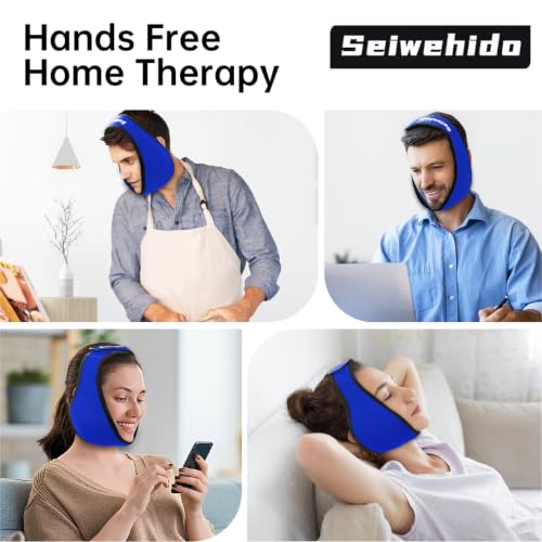 Wisdom Teeth Ice Pack Head Wrap Jaw Face Ice Pack with 4 Gel Packs - color: Royal Blue