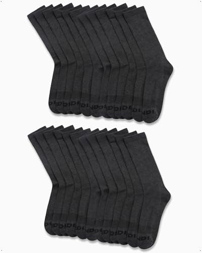 AND1 Mens Athletic Crew Socks 24 Pack Cushioned Comfort Socks - color: Dark Grey Heather