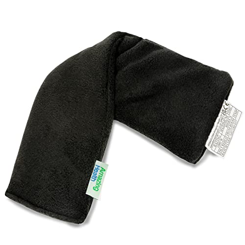 Amazing Health Unscented Wheat Bags Microwavable Heat Pack - Soft Black Fleece, Made in UK, 42cm Long, Heat Pad for Pain Relief - color: Black (Unscented)