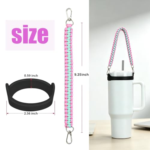 Water Bottle Handle Strap for Stanley Cup, Owala and Most 12-40oz Tumblers - color: set 2, style: 4 pcs