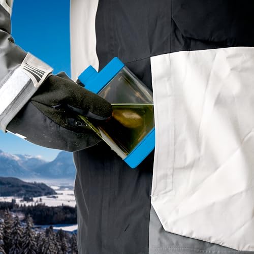 DUALIE 8 oz Hip Flask for Liquor - Shatterproof Alcohol Flasks with Clear Tritan Plastic and Silicone Grip - Flask Gift for Men & Women - Glacier - color: Glacier