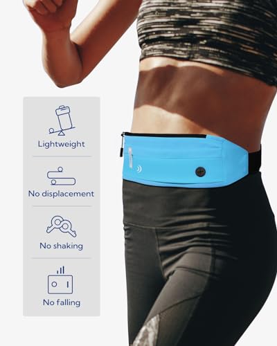 WATERFLY Running Belt Fanny Pack:Phone Holder Belt for Men Women - color: Blue