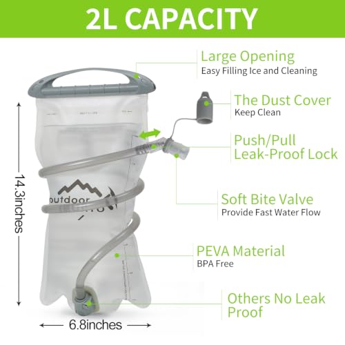 IX INOXTO Hydration Pack Backpack, Lightweight Water Backpack with 2L Hydration Bladder Daypack for Men Women,Running Hydration Vest for Trail Running Hiking Cycling Race Climbing - color: Fruit green